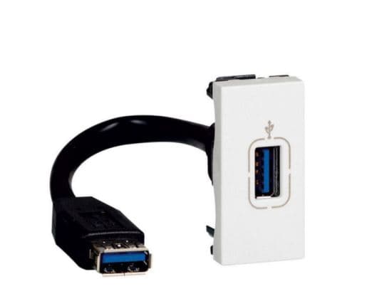 DADO TOMA CARGADOR USB BLANCO 1 MOD PRECONECTORIZADA MOSAIC 078746