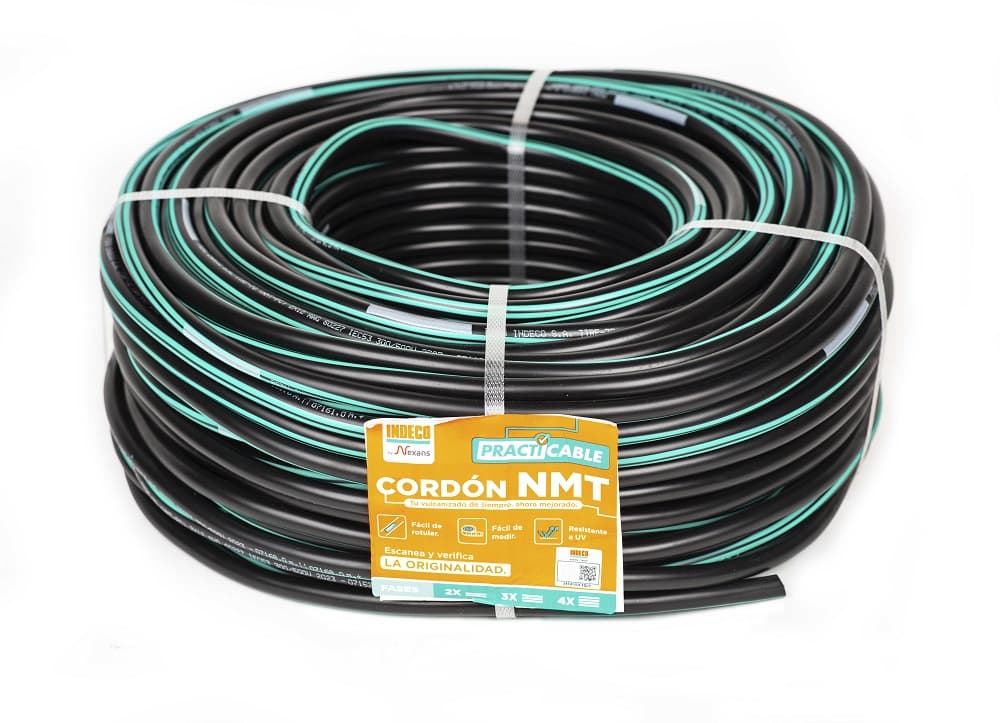 CONDUCTOR ELECTRICO 500V VULCANIZADO 2X12AWG NEGRO NMT PC