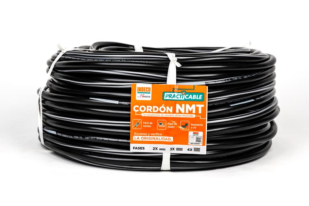 CONDUCTOR ELECTRICO 500V VULCANIZADO 2X10AWG NEGRO NMT PC