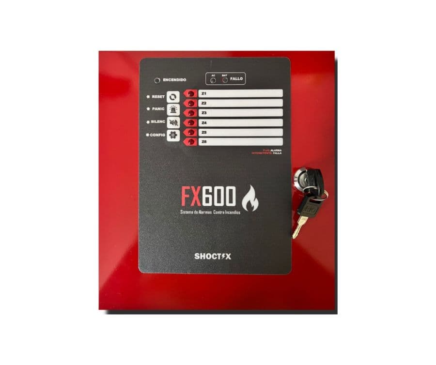 PANEL CONVENCIONAL METALICO 6 ZONAS DE DETECCION Y ALARMAS DE INCENDIO ST-FX600