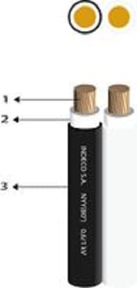 CONDUCTOR ELECTRICO PARALELO 1KV LIBRE HALOGENO 2-1X6MM2 BL/NE N2XOH