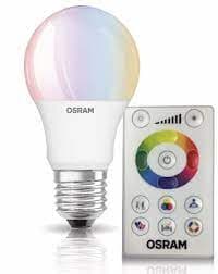 LAMPARA LED BULBO A60 7.5W RGBW 100-240V E27 CONTROL REMOTO A19 VALUE CLASSIC