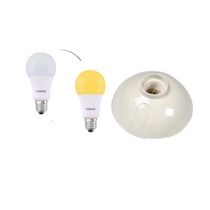 KIT LAMPARA LED BULB MOSQUITO DUAL 8W 6500K 100-240V E27 + WALL SOCKET OVAL
