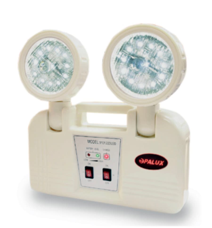 LUMINARIA EMERGENCIA LED 2 FAROS 220V 8H IP20 14LEDS 9101-220LED SLIM
