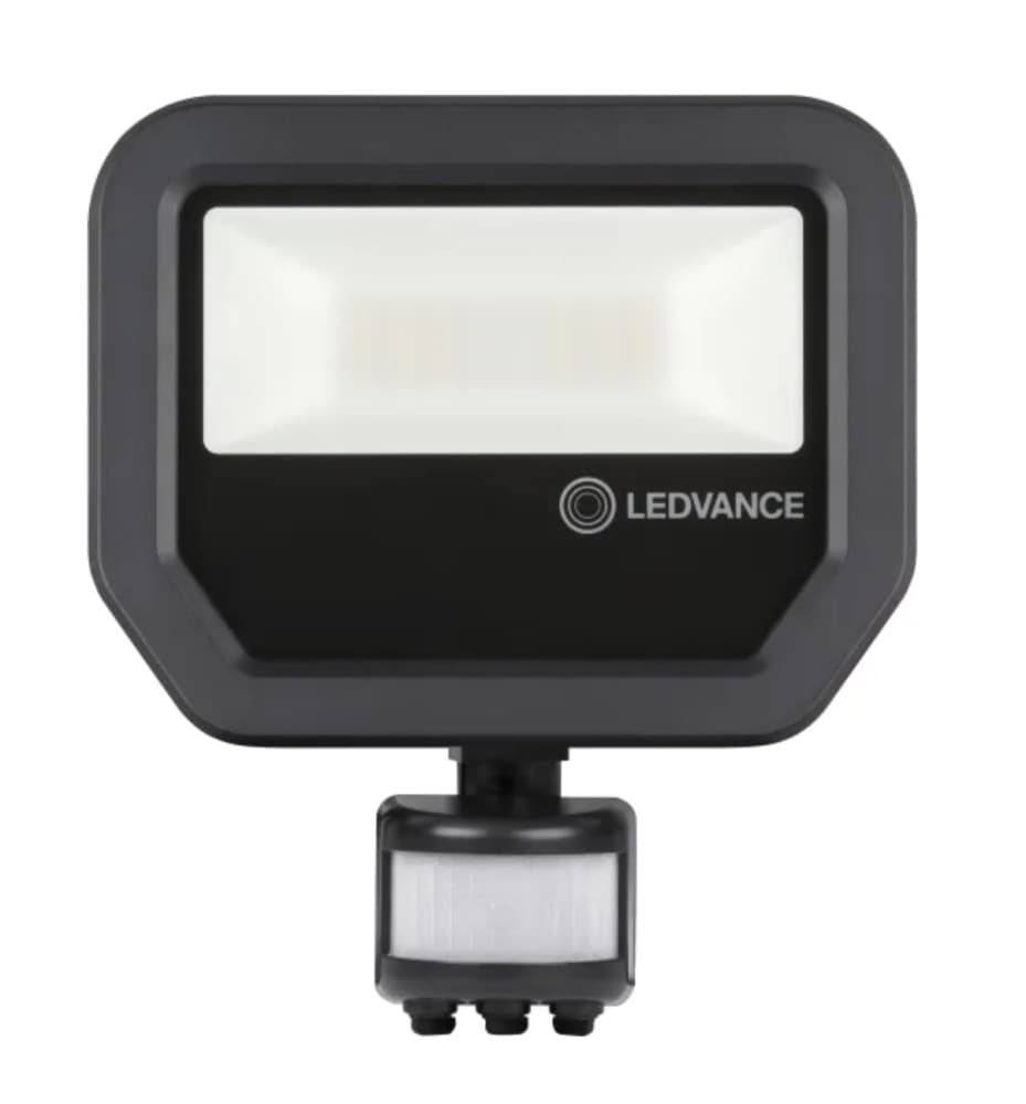 LUMINARIA LED REFLECTOR C/SENSOR 20W 100-277V 5000K IP65 NEGRO FLOODLIGHT