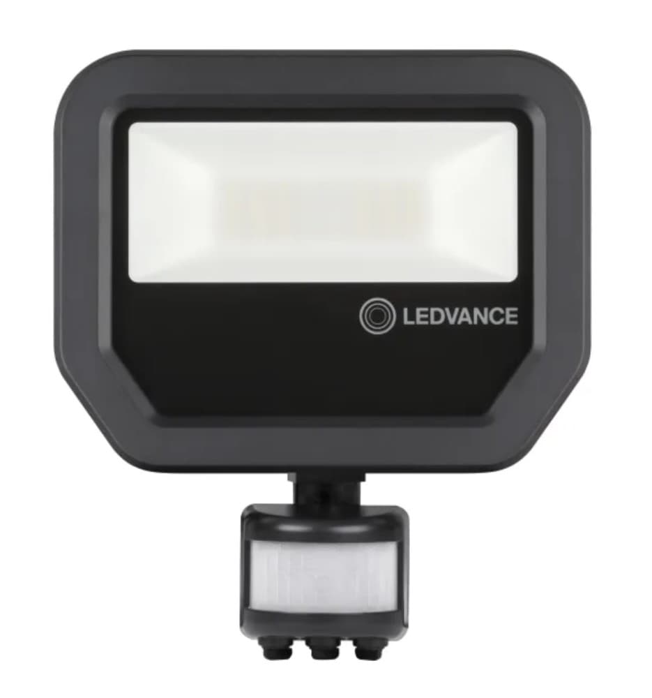 LUMINARIA LED REFLECTOR C/SENSOR 20W 100-277V 3000K IP65 NEGRO FLOODLIGHT PFM
