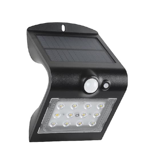 LUMINARIA LED REFLECTOR SOLAR 8W 6000K IP66 NEGRO WALL LIGHT
