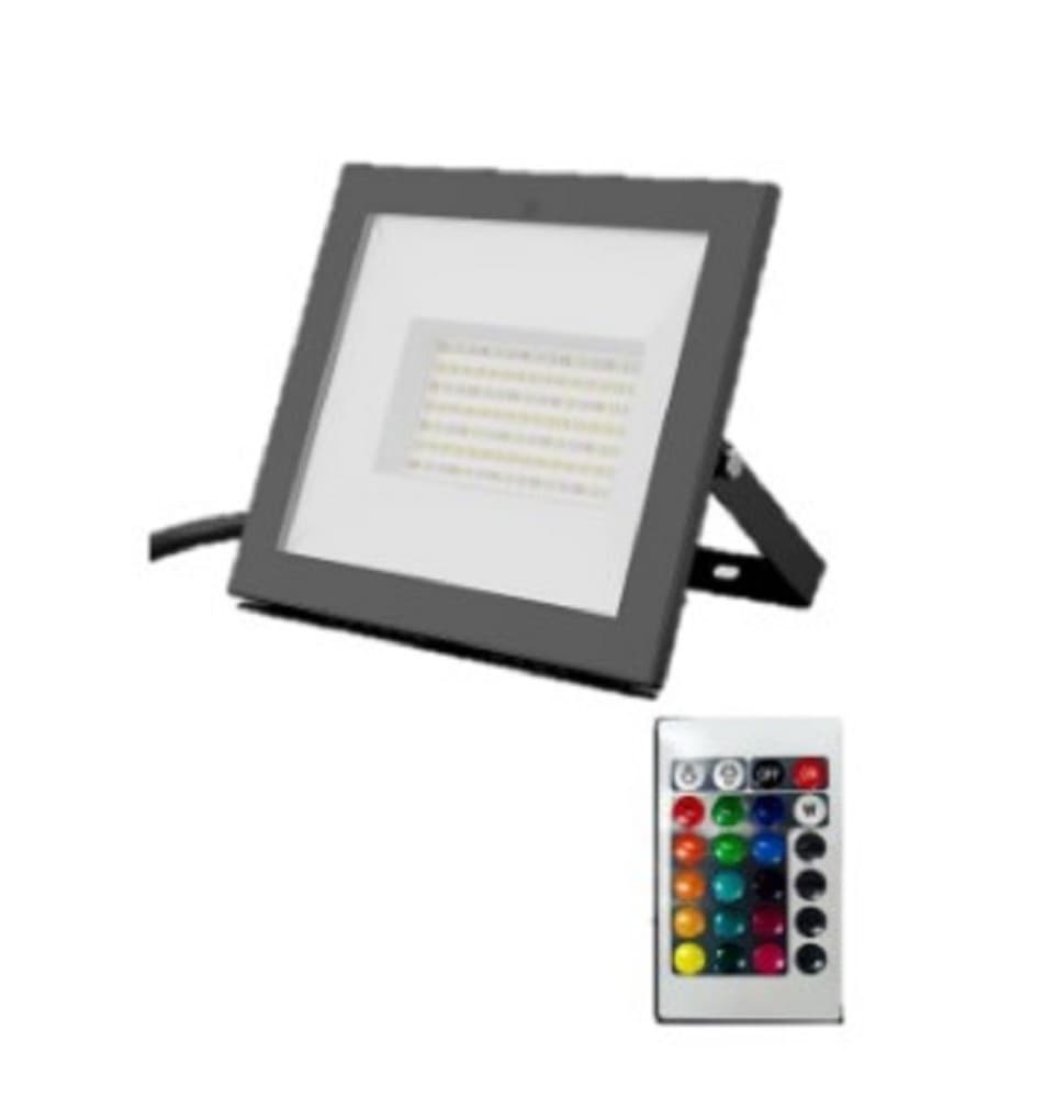 LUMINARIA LED REFLECTOR C/CONTROL REM 50W 110-240V 5000K+RGB IP65 5000LM NEGRO FLOODLIGHT