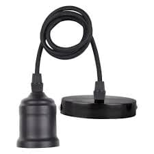 SOCKET CIRCULAR METALICA BRONCE C/CABLE ROSCA E27 P/LAMP PENDULUM