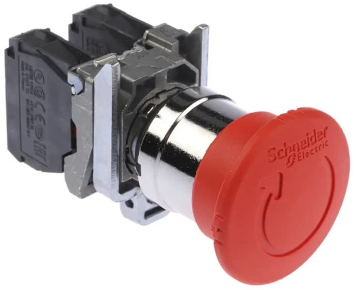 PULSADOR PARADA EMERG HONGO 40MM METAL ROJO 22MM HARMONY XB4BS8444