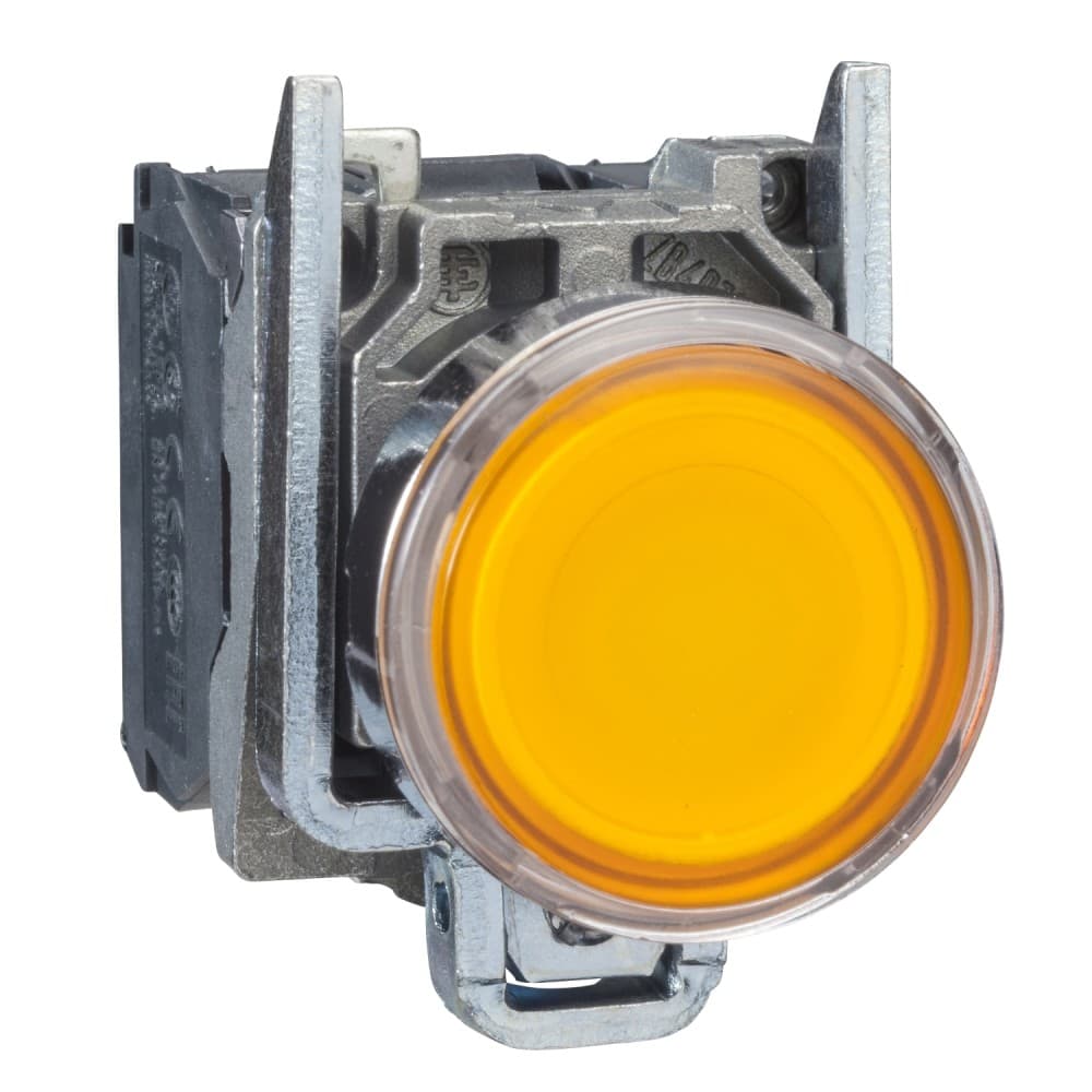 PULSADOR LUMIN. RASANTE METAL AMARILLO 22MM 220-240VAC C/LED 1NA+1NC HARMONY XB4BW35M5