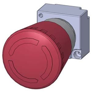 CABEZA PULSADOR PARADA EMERG HONGO 40MM METAL ROJO 22MM SIGNUM 3SB35001HA20