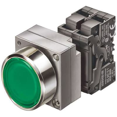 PULSADOR LUMIN. RASANTE METAL VERDE 22MM 230VAC C/LED 1NA SIGNUM 3SB36530AA41
