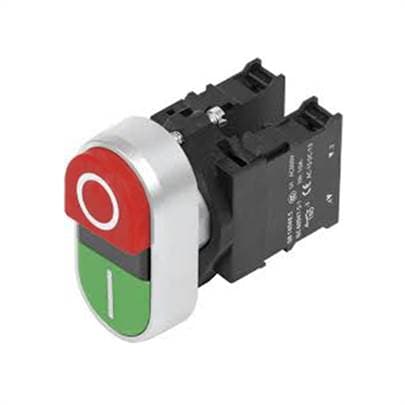 PULSADOR DOBLE METAL VERDE/ROJO 22MM 1NA+1NC SIGNUM 3SB61303AA241MK0