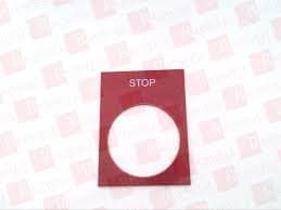PLACA LEYENDA 30X40MM ROJO TEXTO BLANCO STOP 30MM  ZB2BY2304