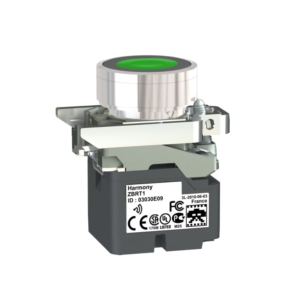 PULSADOR INALAMB. RASANTE TRANSMISOR C/RET METAL VERDE 22MM 1NANC HARMONY ZB4RTA3