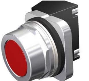 PULSADOR RASANTE METAL ROJO 30MM 1NC 52PA8A2J