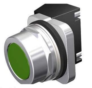 PULSADOR RASANTE METAL VERDE 30MM 1NC 52PA8A3K
