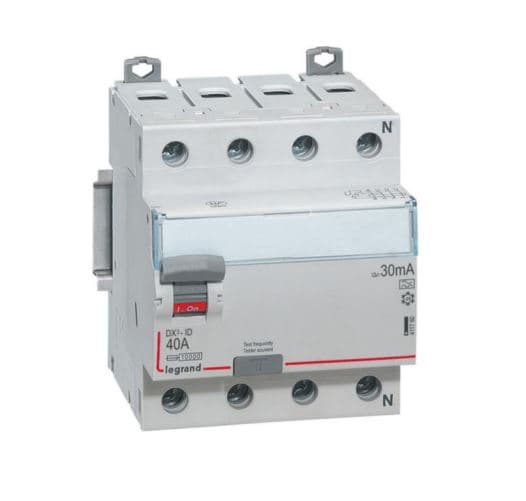 INTERRUPTOR DIFERENCIAL 4P 40A 400VAC 30MA TIPO A RCD DX3-ID 411760
