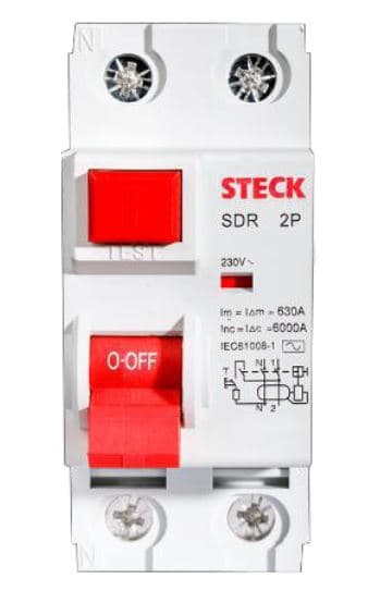 INTERRUPTOR DIFERENCIAL 1P+N 25A 230VAC 30MA TIPO A INMUNIZADO SDR22530A