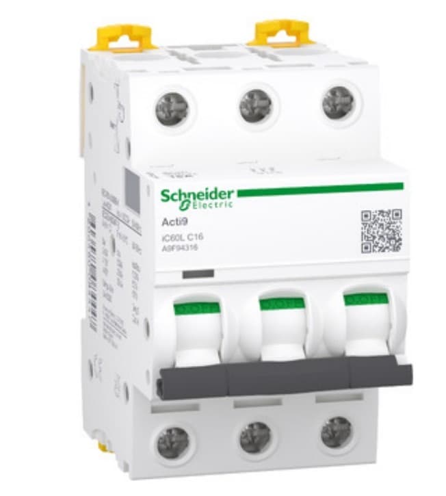 INTERRUPTOR AUT TERMOMAG P/RIEL 3P 16A 400VAC 15KA IC60L A9F94316