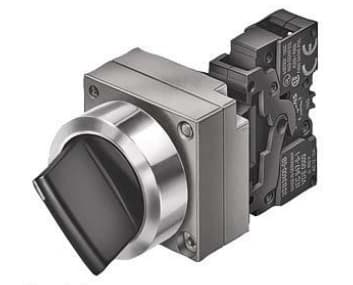 SELECTOR MANETA CORTA 2 POSIC METAL NEGRO 22MM 1NA SIGNUM 3SB36022PA11