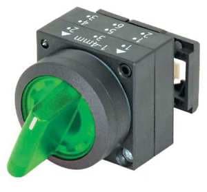 SELECTOR LUMIN. MANETA CORTA 2 POSIC PLAST VERDE 22MM SIGNUM 3SB30012KA41