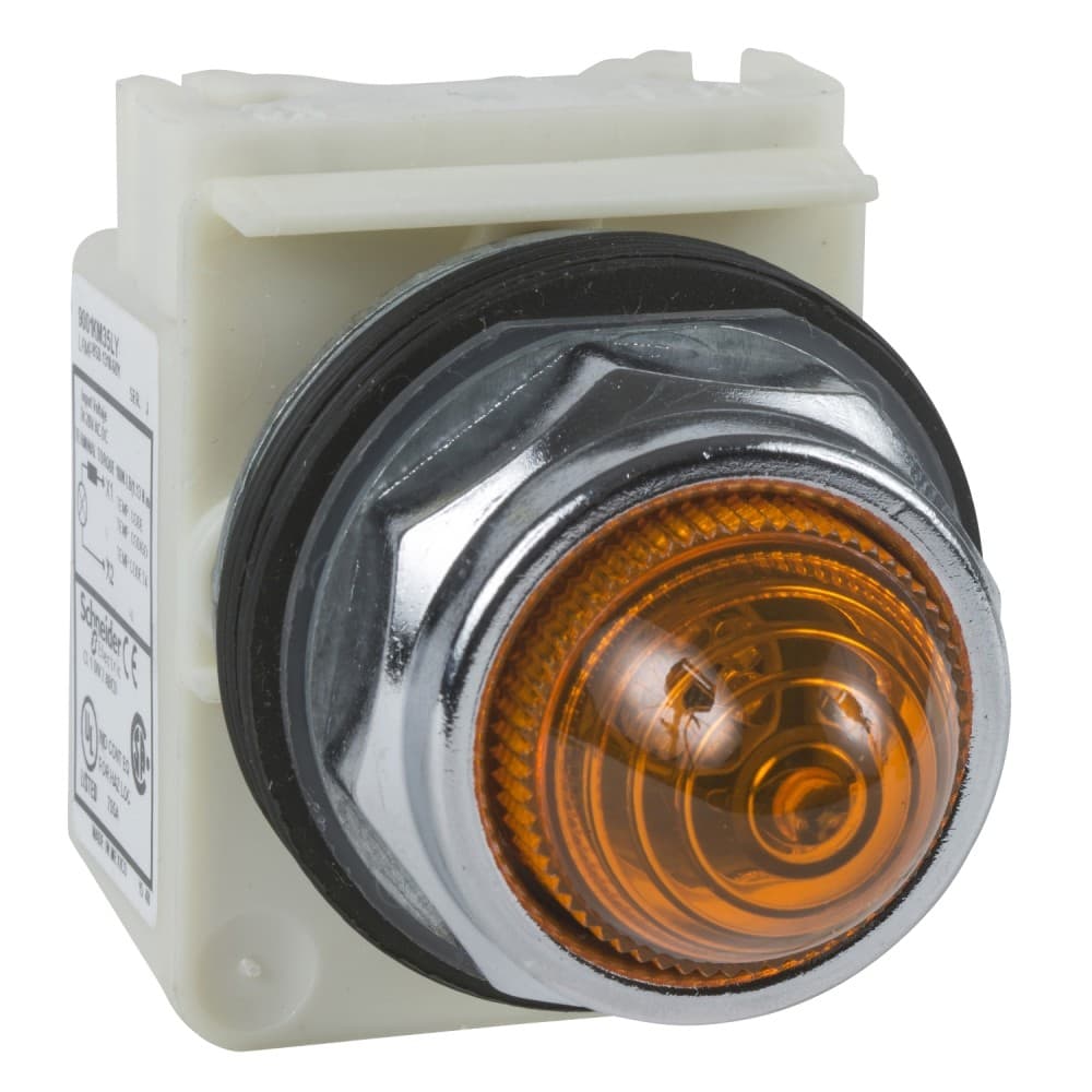 LUZ PILOTO METAL AMARILLO 30MM 24-28 VAC/DC LED 9001KP35LYA9
