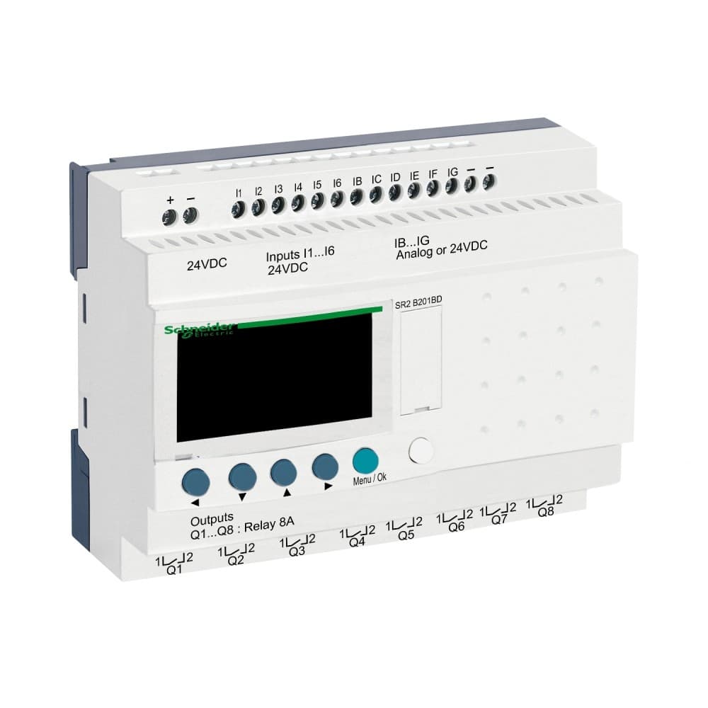 RELE INTELIGENTE 20E/S 24VDC C/RELOJ ZELIO LOGIC SR2B201BD
