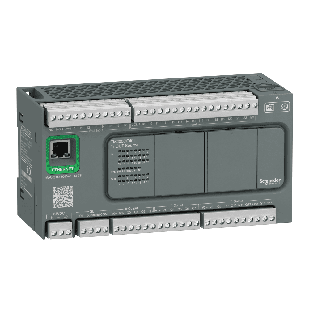 CONTROLADOR LOG. 40 IO 24VDC 32 GB TARJETA GRAF TRANSISTOR ETHERNET MODICON TM200CE40T