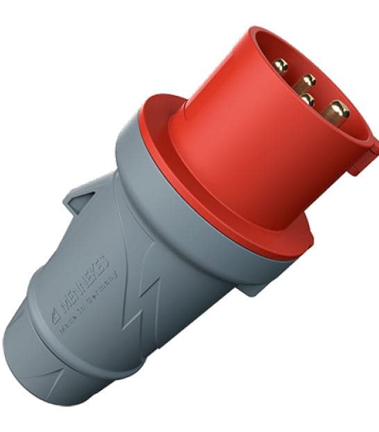 ENCHUFE INDUSTRIAL AEREO 3P+T 32A 415V ROJO 6H IP44 3245