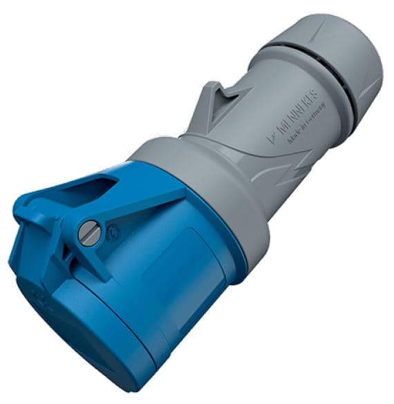 TOMA INDUSTRIAL AEREO 2P+T 32A 230V AZUL 6H IP44 3414