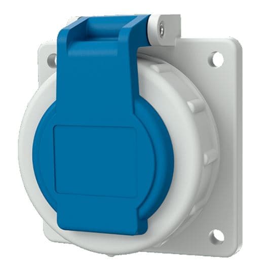 TOMA INDUSTRIAL SCHUKO EMPOTRADO 2P+T 16A 250V AZUL IP68 17006