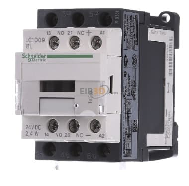 CONTACTOR POTENCIA MAGNETICO 3P 9A AC3 24VDC 1NA+1NC TESYS LC1D09BL