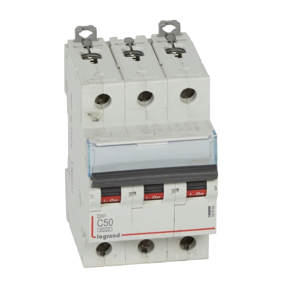 INTERRUPTOR AUT TERMOMAG P/RIEL 3P 50A 230/400VAC 25/10KA DX3-6000 407864