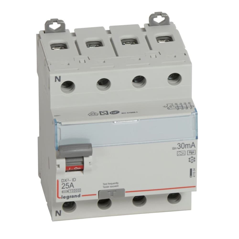 INTERRUPTOR DIFERENCIAL 4P 25A 380-415VAC 30MA HPI DX3 ID 411694