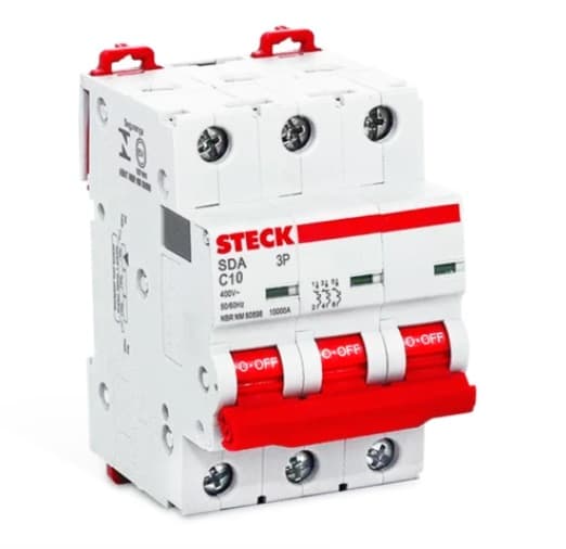 INTERRUPTOR AUT TERMOMAG P/RIEL 3P 10A 415VAC 10KA SDA63C10