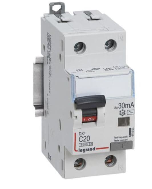 INTERRUPTOR TERMOMAG DIFERENCIAL 1P+N 20A 230VAC 10KA 30MA DX3 6000 411003