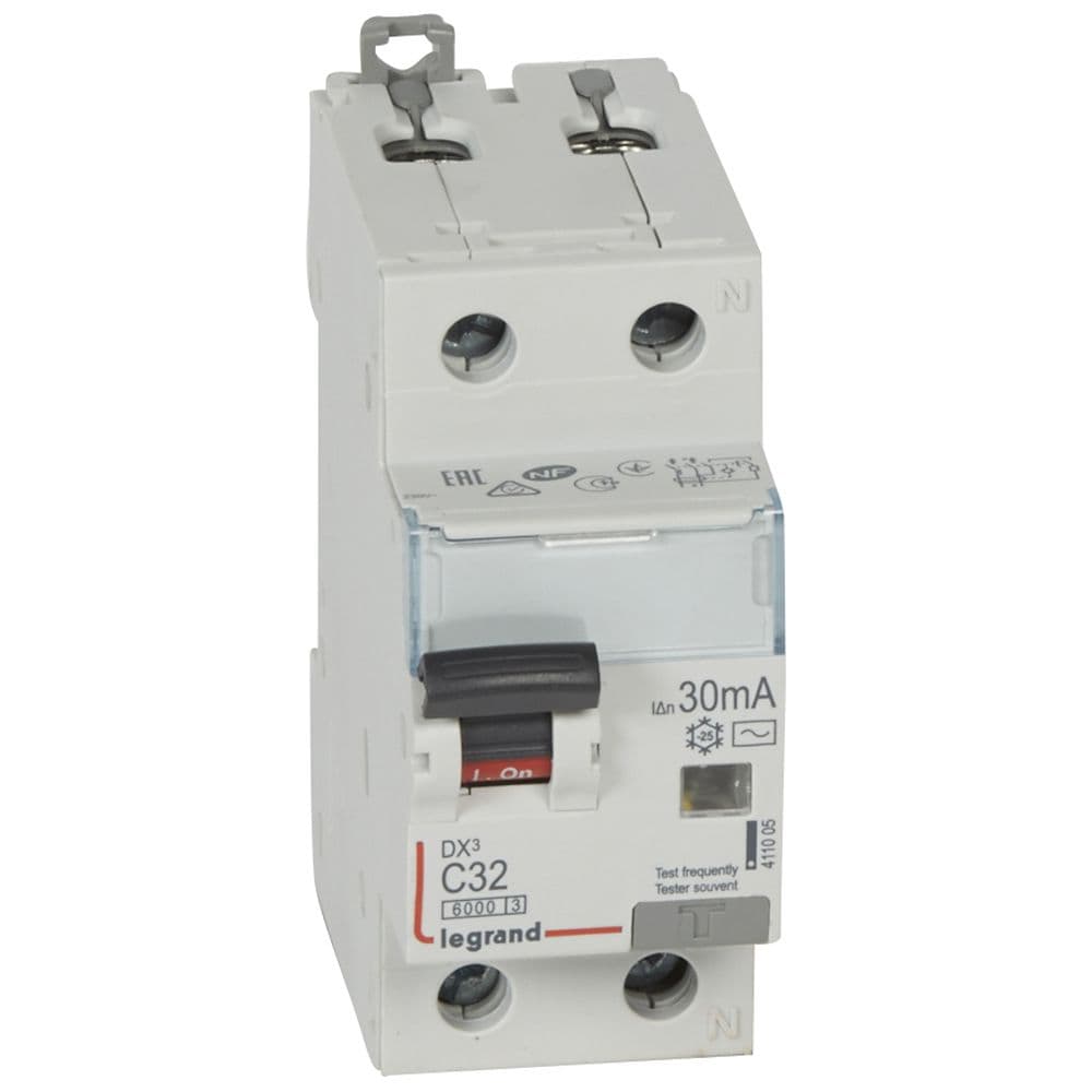INTERRUPTOR TERMOMAG DIFERENCIAL 1P+N 32A 230VAC 10KA 30MA DX3 6000 411005