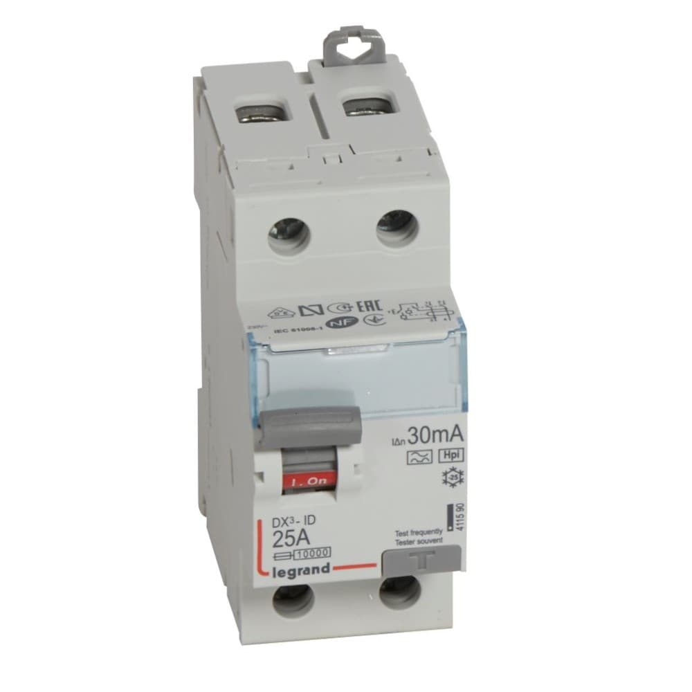 INTERRUPTOR DIFERENCIAL 2P 25A 230VAC 30MA HPI DX3-ID 411590