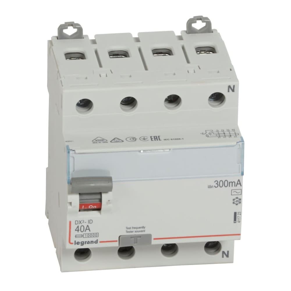 INTERRUPTOR DIFERENCIAL 4P 40A 400VAC 300MA TIPO AC DX3-ID 411723