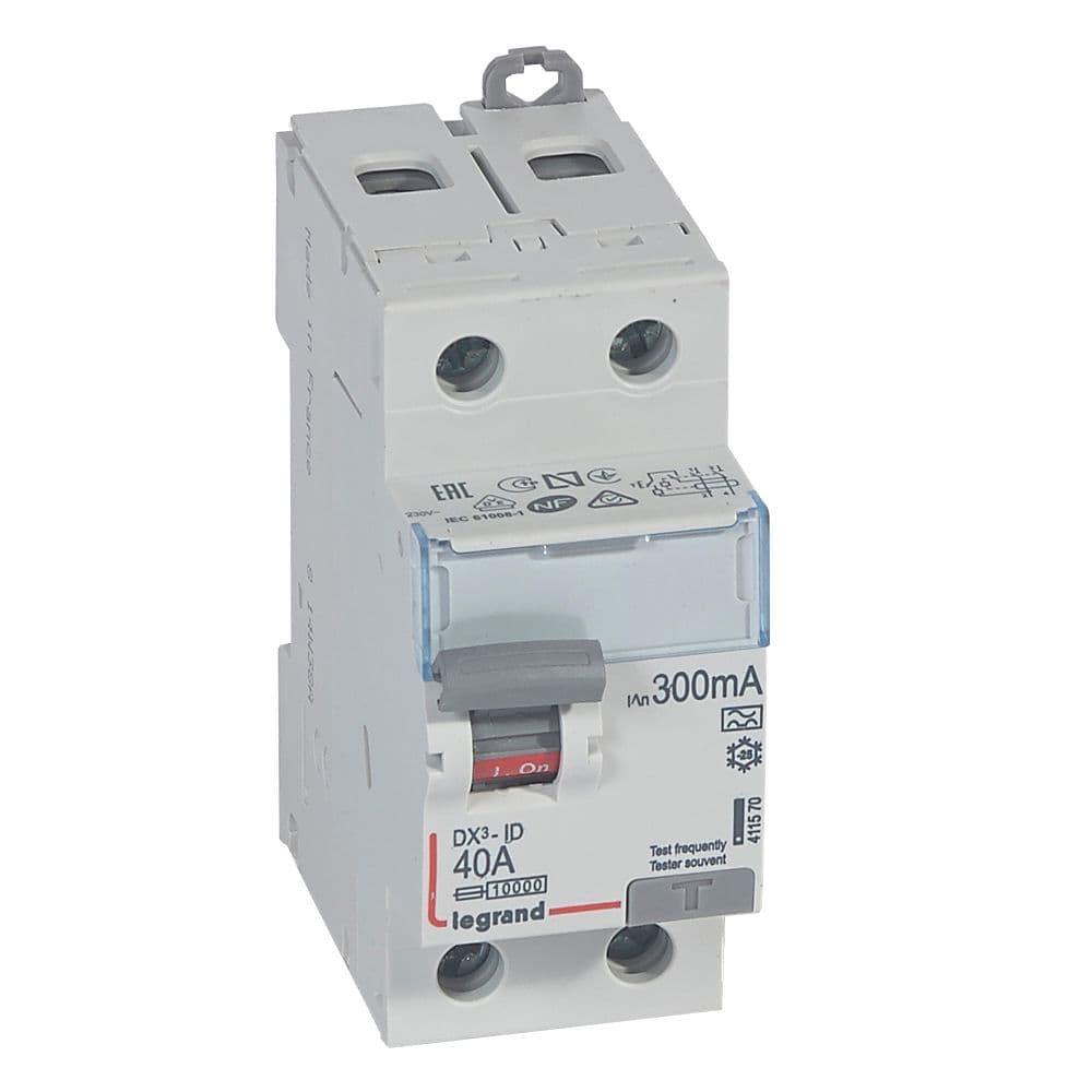 INTERRUPTOR DIFERENCIAL 2P 40A 230VAC 300MA TIPO A RCD DX3-ID 411570
