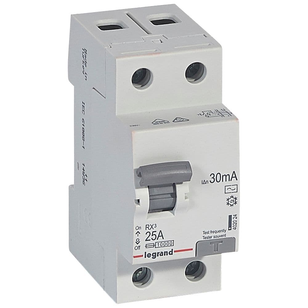 INTERRUPTOR DIFERENCIAL 2P 25A 230VAC 30MA TIPO AC RX3 402024