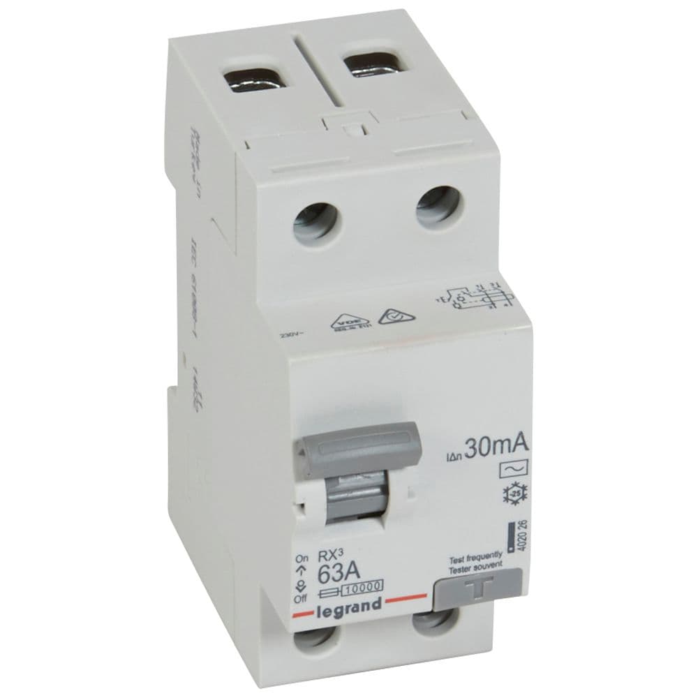 INTERRUPTOR DIFERENCIAL 2P 63A 230VAC 30MA TIPO AC RX3 402026