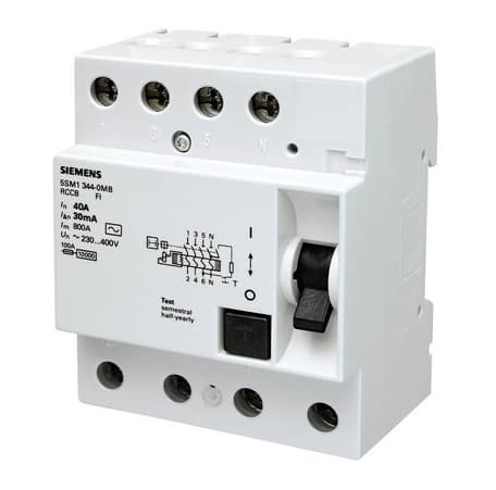 INTERRUPTOR DIFERENCIAL 4P 63A 400VAC 30MA TIPO AC SENTRON 5SV53460