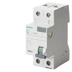 INTERRUPTOR DIFERENCIAL 2P 25A 230VAC 30MA TIPO A SENTRON 5SV33126