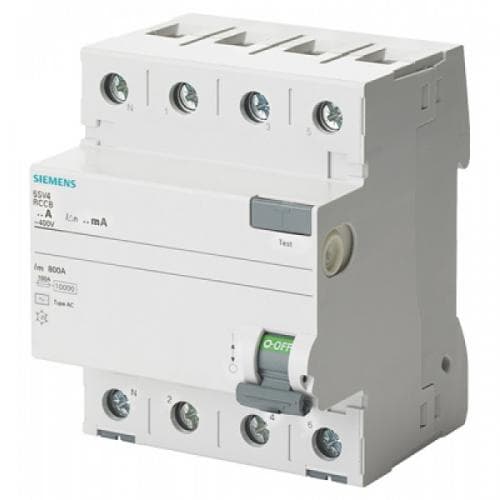 INTERRUPTOR DIFERENCIAL 4P 25A 400VAC 30MA TIPO AC SENTRON 5SV53420