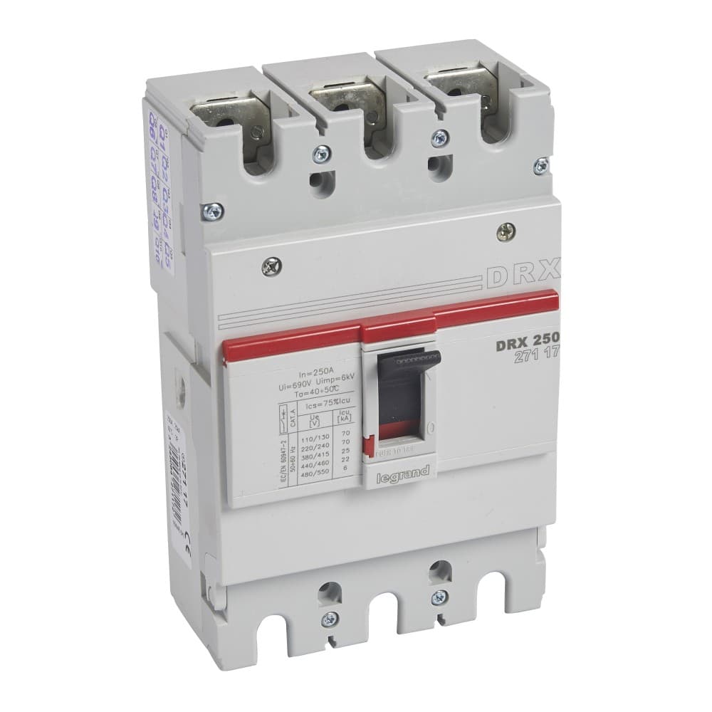 INTERRUPTOR AUT CAJA MOLD 3P FIJO 250A 25KA 415VAC DRX250 027117