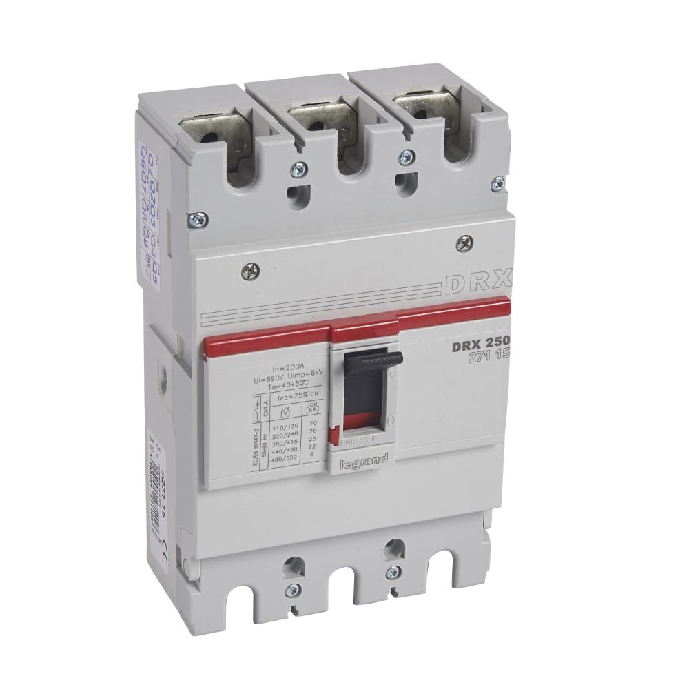 INTERRUPTOR AUT CAJA MOLD 3P FIJO 200A 25KA 415VAC DRX250 027115