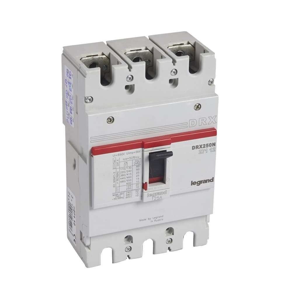 INTERRUPTOR AUT CAJA MOLD 3P FIJO 125A 25KA 415VAC DRX250 027112